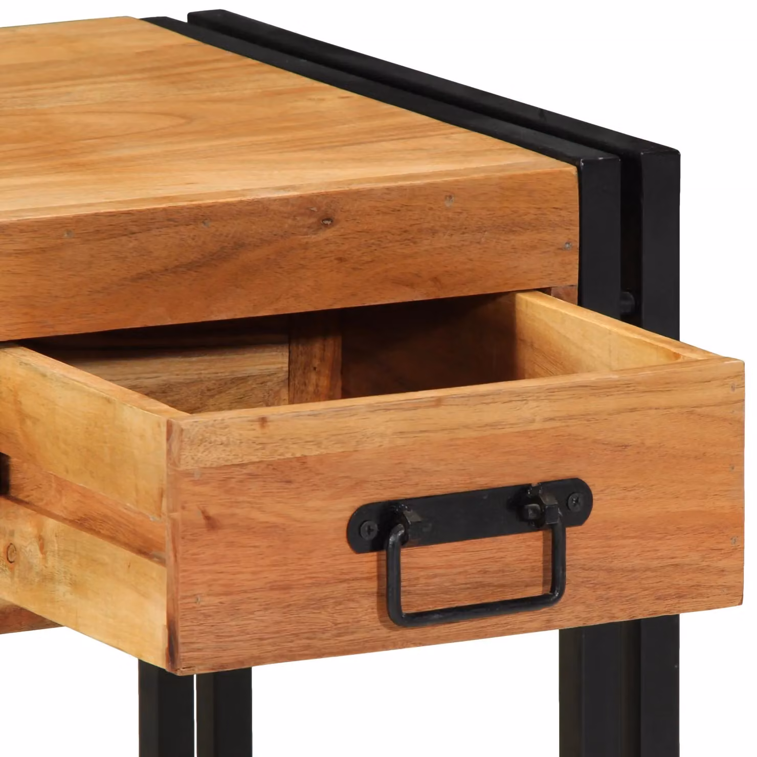 Berkfield Home Modern Solid Acacia Wood Nightstand in Brown, W/D/H: 40 x 40 x 50 cm – 6