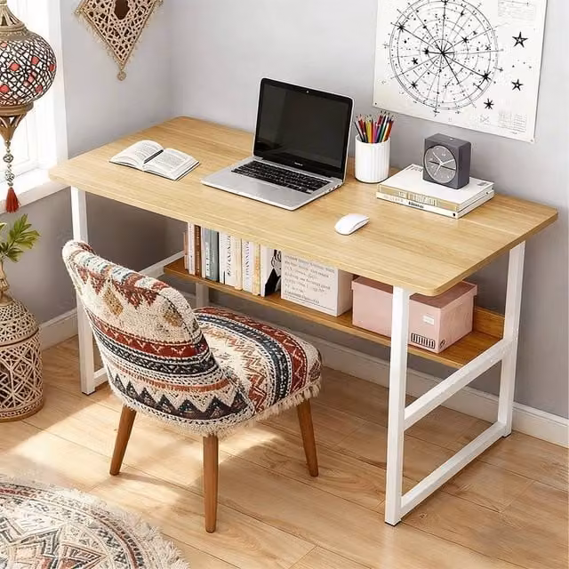 FORGEVIO White Computer Desk with Footrest for Home Office – 1
