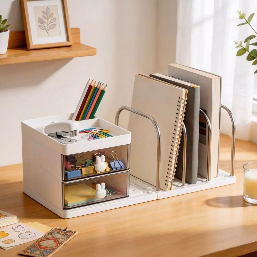 KORVIXA Home Office Desktop Organizer in White – 2