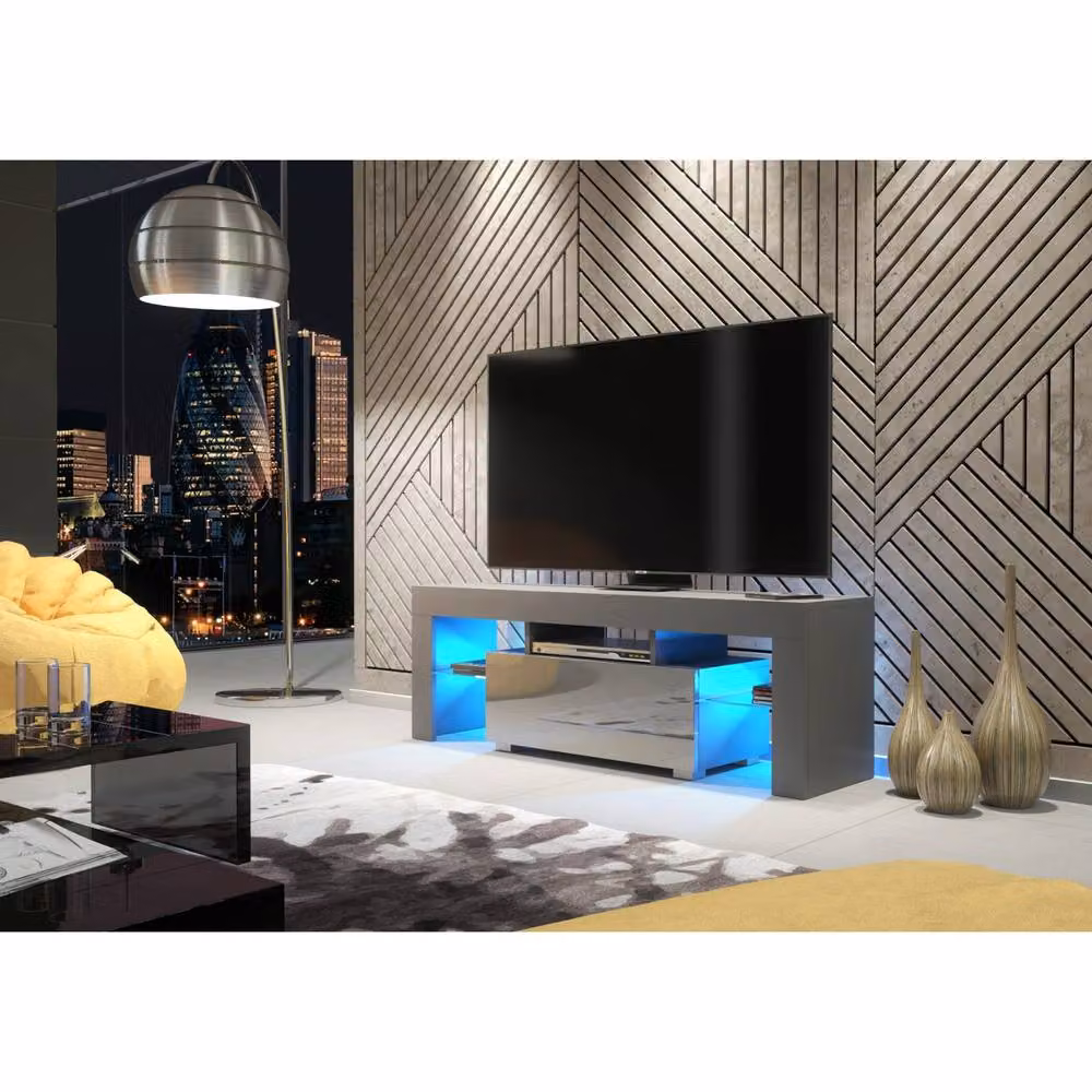 Creative Furniture Floe TV Unit in Grey with Glossy Finish, W/D/H: 130 x 35 x 45 cm – 2