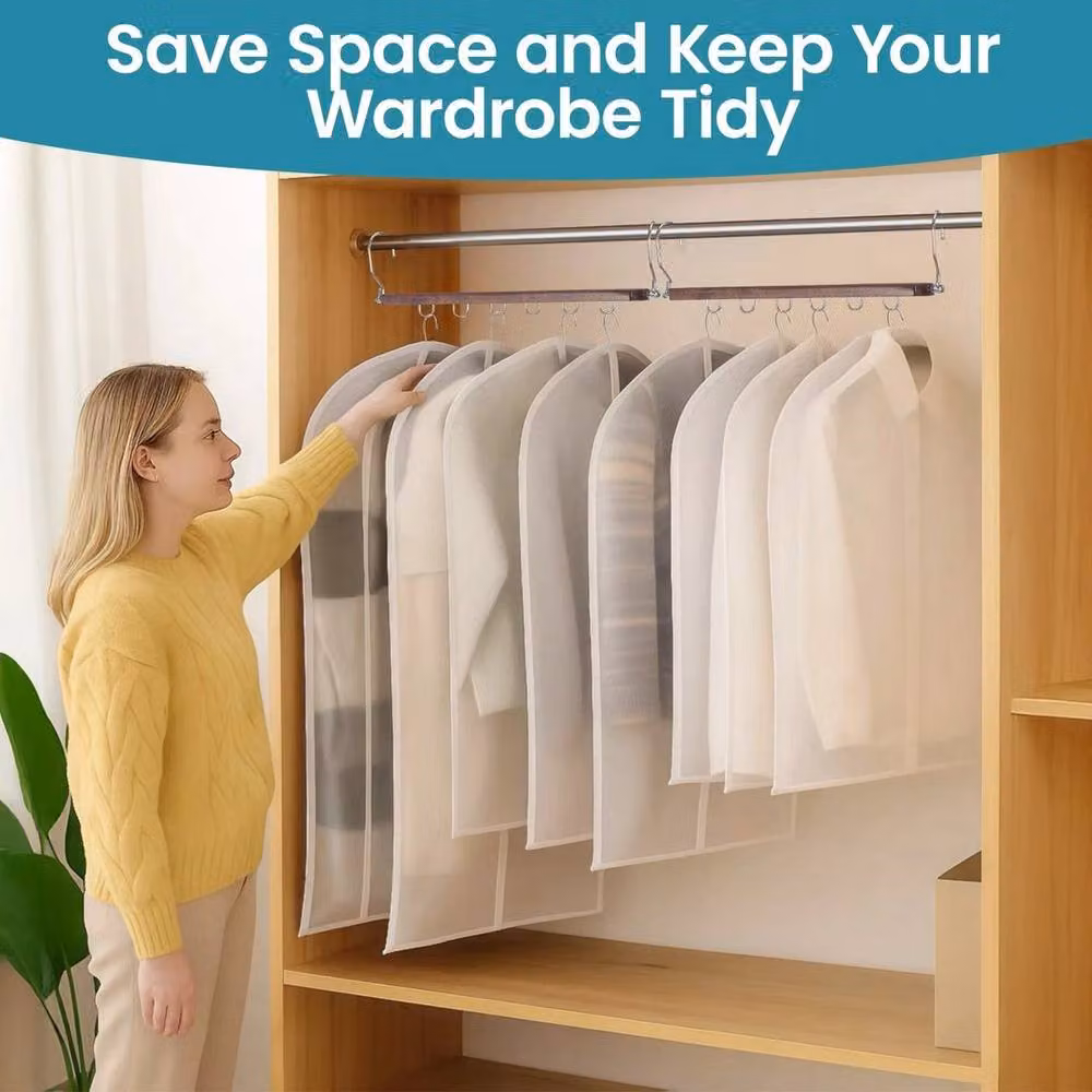 SPETLEK 4 Pack Brown Wooden Space Saving Hangers with 360 Degree Swivel Hook – 4