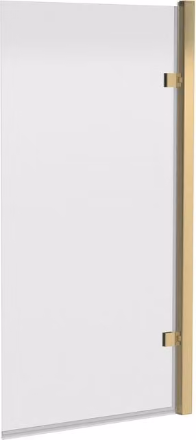 Balterley Reversible Hinged Straight Bath Screen with 8mm Clear Safety Glass, Brushed Brass – 1