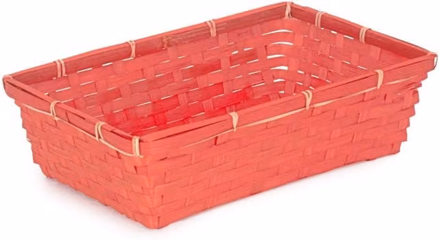 Red Bamboo Rectangular Hamper