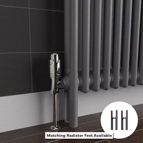 Lux Heat Anthracite Grey Horizontal 2 Column Traditional Steel Radiator, H: 60.0 cm, W: 60.5 cm – 5
