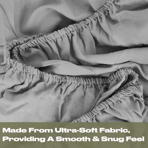 OHS Grey Microfibre Plain Deep Fitted Bed Sheet, W/D/H: 180 x 152 x 30 cm – 3