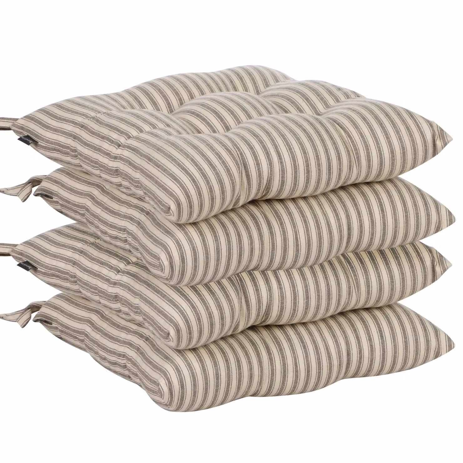 Dibor Set of 4 Grey Outdoor Garden Furniture Seat Pads with Ties, W/D/H: 40 x 40 x 40 cm – 2