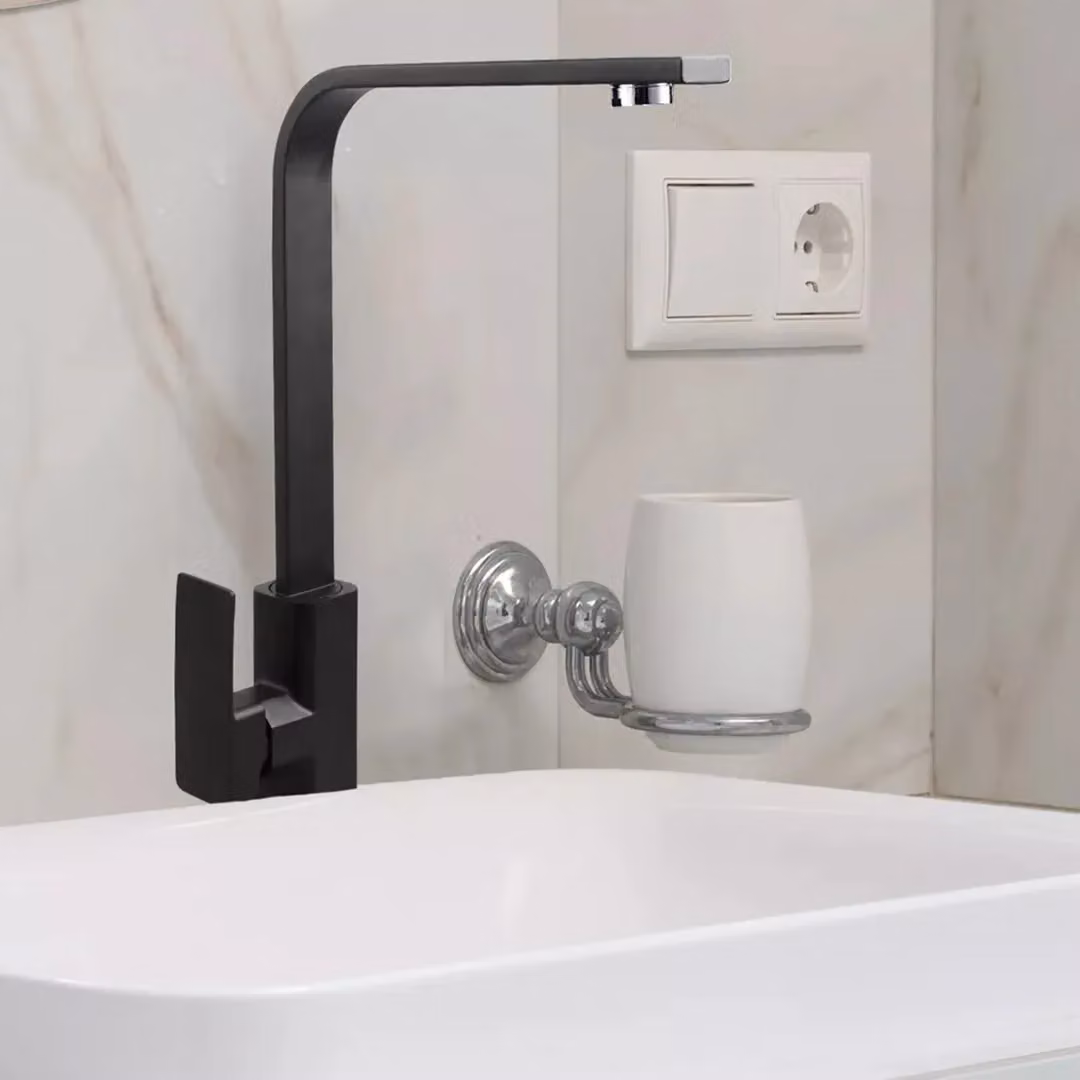 SPETLEK Single Lever Sink Mixer Tap with Swivel Spout in Matt Black – 3