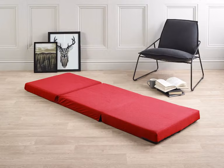 Rest Relax Badenia Visco Therapy Folding Z Bed Futon Mattress, Small Single, Pink, Depth: 8 cm