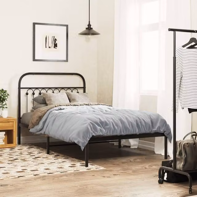 Berkfield Home Matt Black Metal Headboard – 1