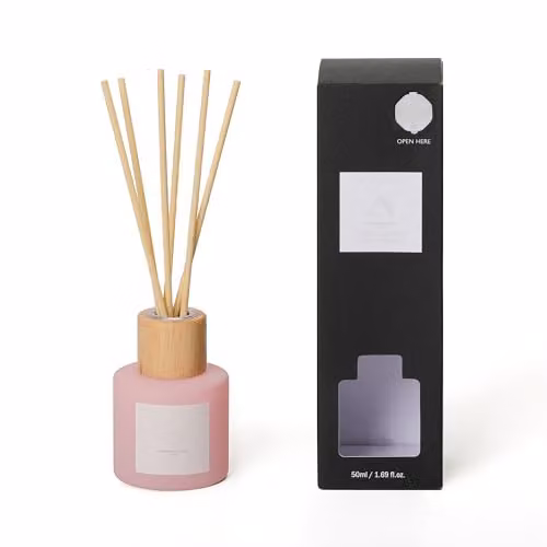Aroma Naturals Pink Cherry and Vanilla Reed Diffuser, 50ml Pink Frosted Glass Vessel – 2