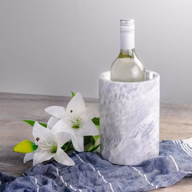 Argon Tableware Marble Wine Bottle Cooler, Grey, Height: 13 cm