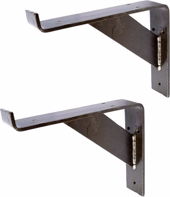 Hammer and Tongs Gallows Style Scaffold Board Shelf Bracket, Pack of 2, Grey Iron, D: 24.0 cm