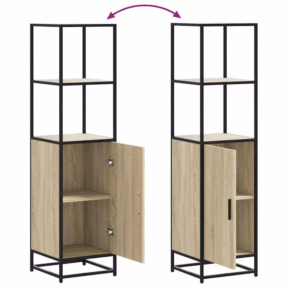 Berkfield Home Sonoma Oak Highboard in Beige, W/D/H: 35.5 x 35.0 x 139.0 cm – 3