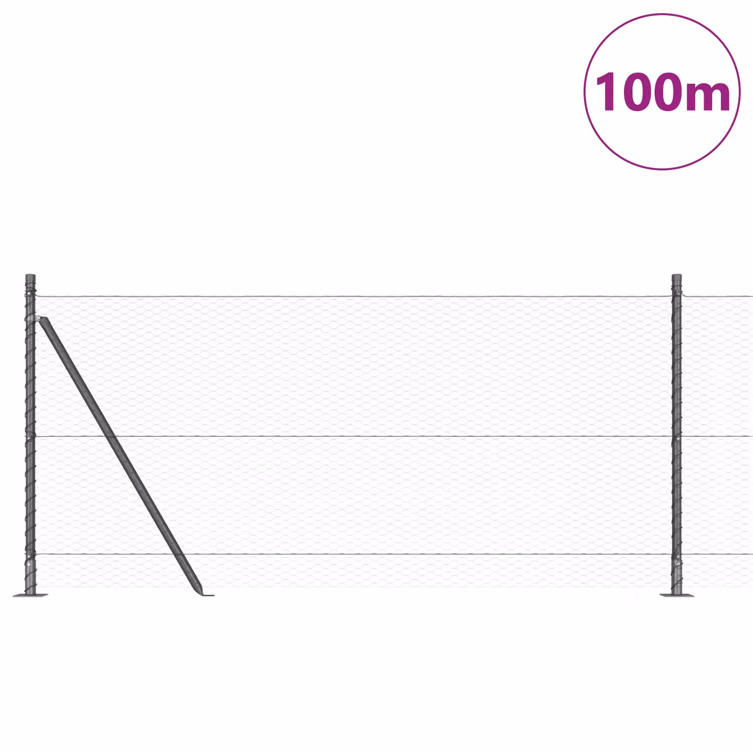 Berkfield Home Hexagon Steel Fence, Grey, W/H: 0.8 x 100 m – 2