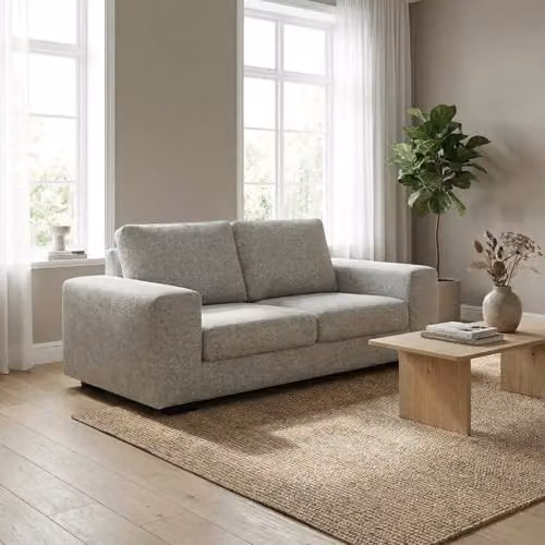 Abakus Direct Boston 3 Seater Fabric Sofa in Grey – 2