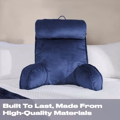OHS Blue Reading Pillow with Neck and Back Support and Detachable Neck Roll – 3