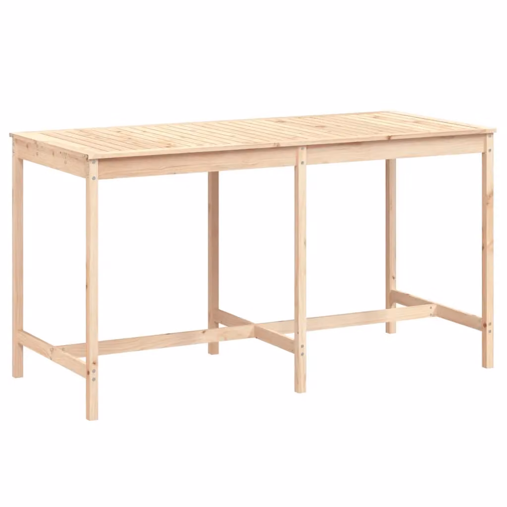 Berkfield Home Rustic Solid Wood Pine Garden Table, Brown, W: 203.5 cm, D: 90 cm, H: 110 cm – 1