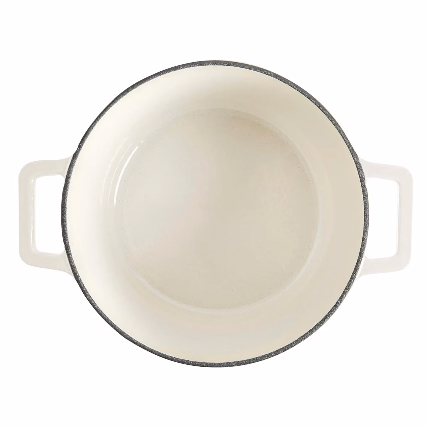 Argon Tableware 2x Round Cast Iron Casserole Dishes with Self-Basting Lids, 4.5L, Off-White – 5