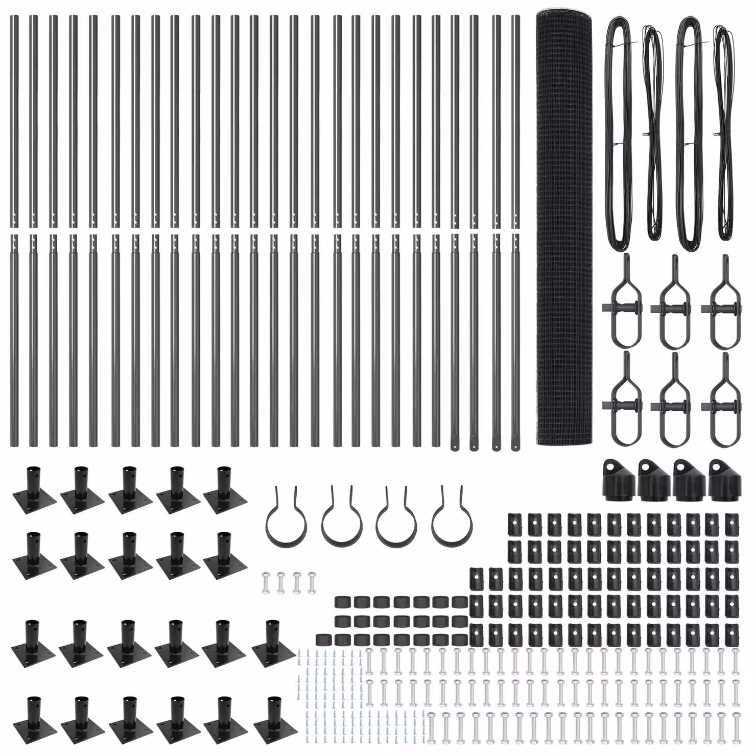 Berkfield Home Grey Steel Welded Wire Fence with 13 Flanged Posts – 3