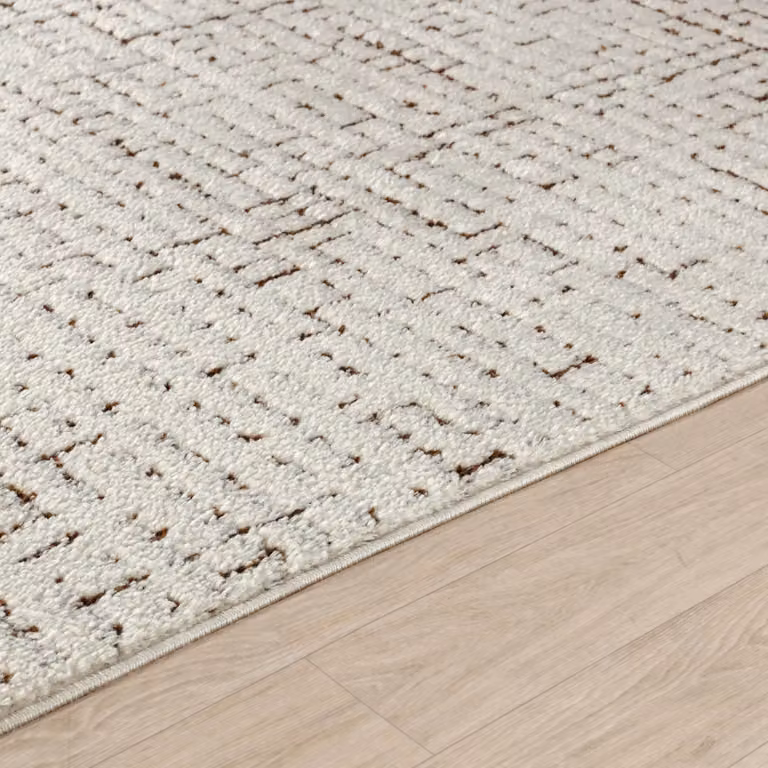 Livabliss Freud Modern High Pile Rug in White, Black and Brown, W/D/H: 200 x 275 cm