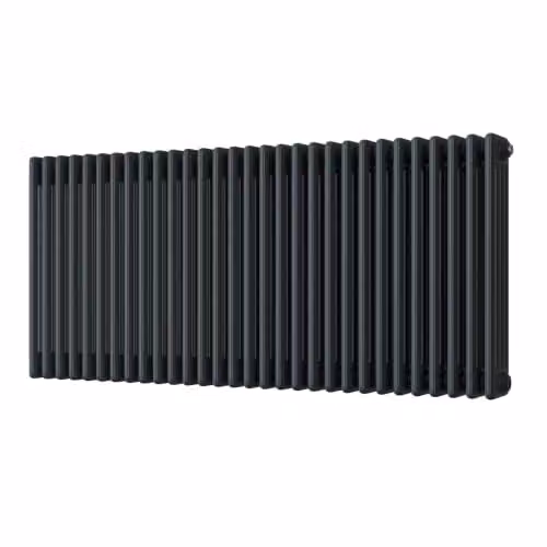 UK Radiators Alpha Anthracite 4 Column Traditional Cast-Iron Style Horizontal Radiator with Feet, W: 134.0 cm, H: 60.5 cm – 2