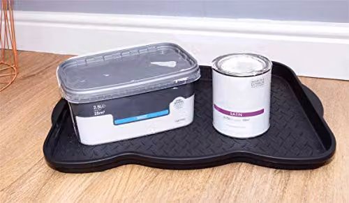 St Helens Home & Garden Shoe and Boot Tray, Black, W: 50 cm, D: 38 cm, H: 3.8 cm – 5