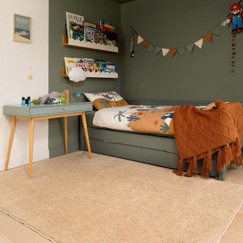 Kukoon Moroccan Shaggy Rug in Beige, Machine Washable Polyester Bedroom Carpet, W: 200 cm, L: 290 cm – 2