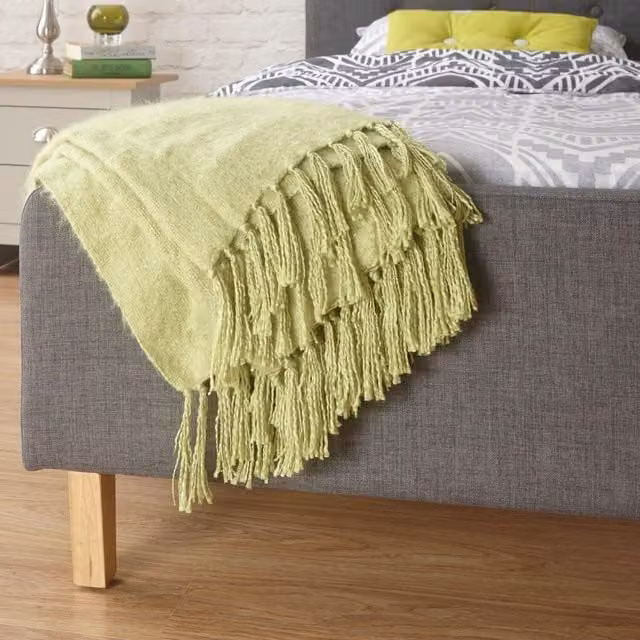 Home Source Ashbourne Grey Fabric Low Foot End Padded Bed Frame, W/D/H: 90 x 190 cm