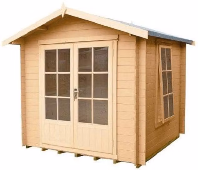Shires Barnsdale Log Cabin Home Office Garden Room in Brown