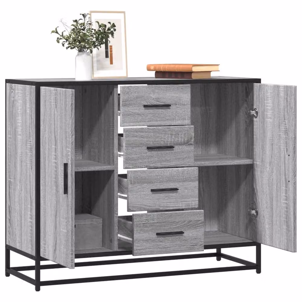 Berkfield Home Grey Sonoma Sideboard in Engineered Wood, W/D/H: 92 x 35 x 76 cm – 2