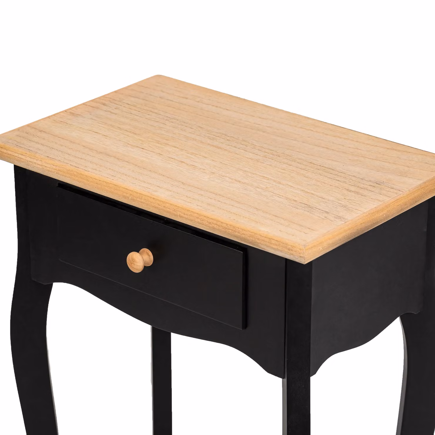 Nordlys Scandinavian Style Black Lacquered Beech Wood Bedside Table – 8