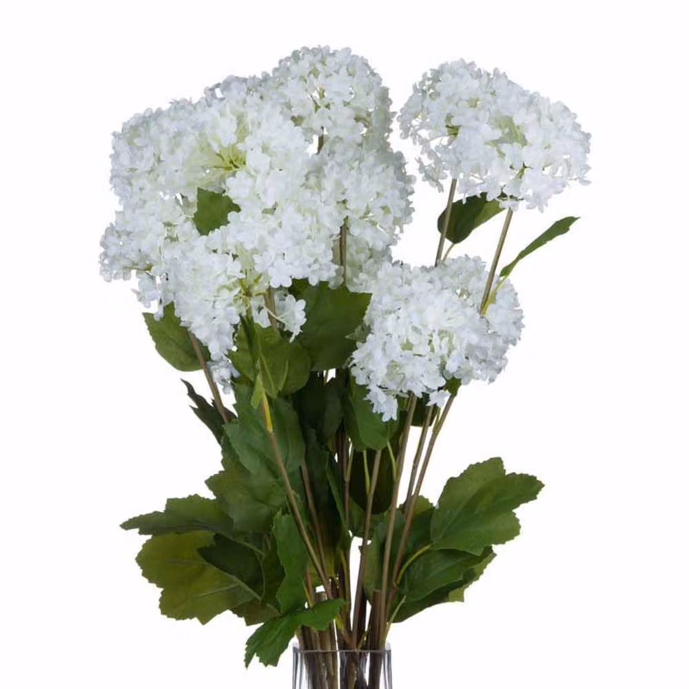 Lemon Pavilion Viburnum Opulus Artificial Flower in White and Green, W18 x D18 x H75 cm – 3