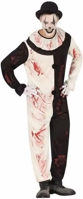 Fiestas Guirca Teen Killer Clown Costume Set in White, Black and Multicolour