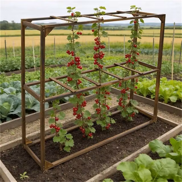 Ventryn Brown Wooden Tomato Cage Trellis Plant Support for Vegetable Gardens – 1