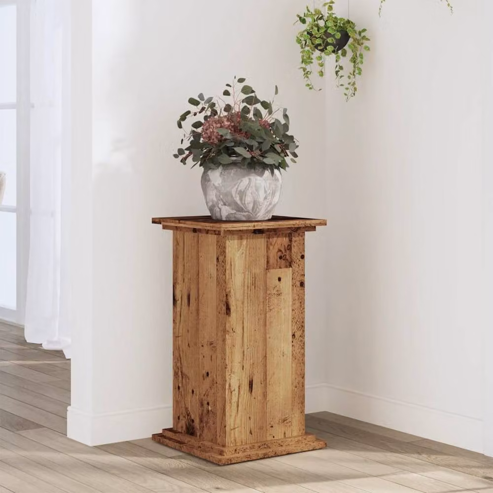 Berkfield Home Modern Square Plant Stand in Brown Wood, W/D/H: 33 x 33 x 60 cm – 2
