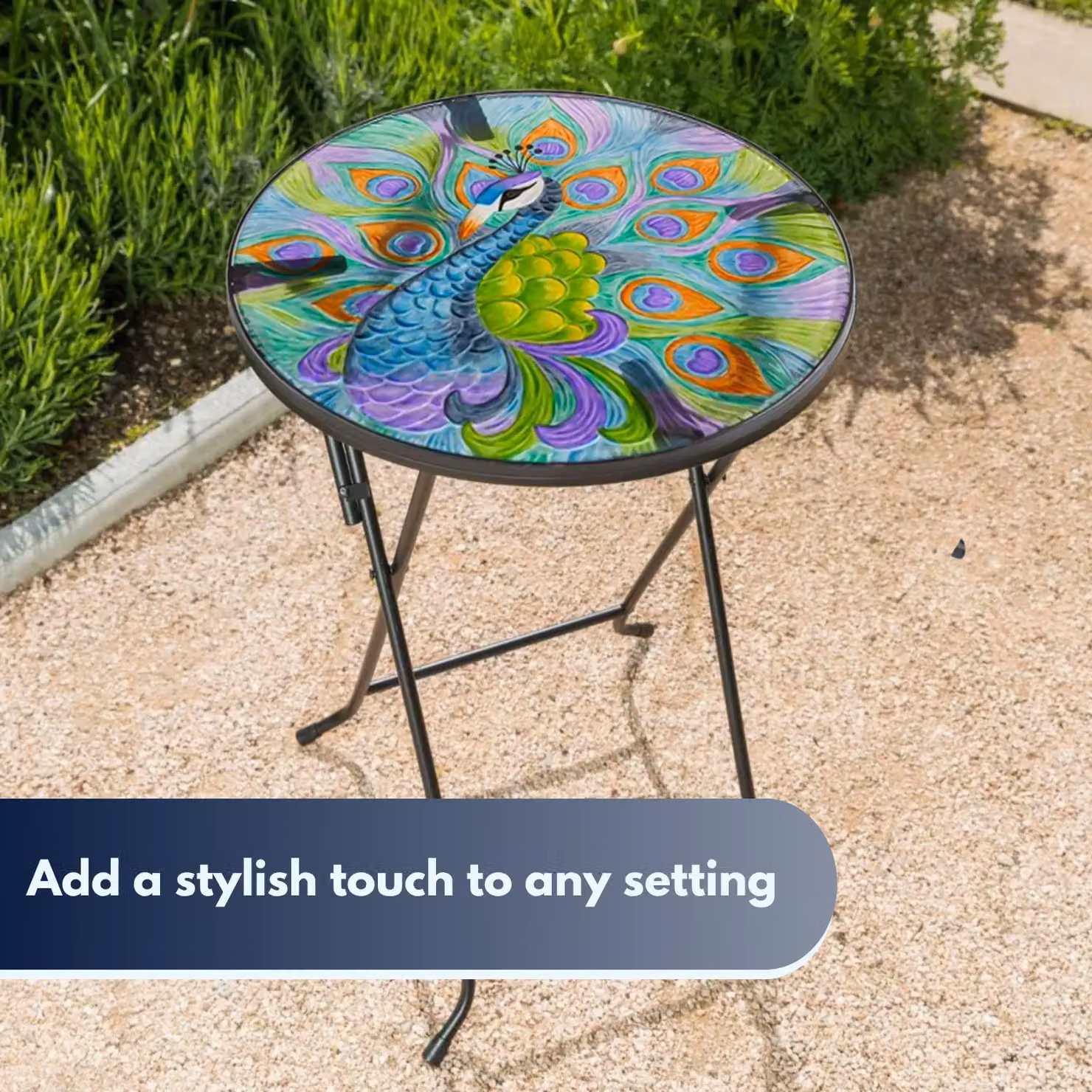 Marco Paul Foldable Outdoor Table in Multicolour Floral Design – 6