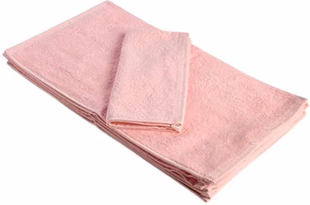 ARTG Light Pink Cotton Terrycloth Guest Towel with Border