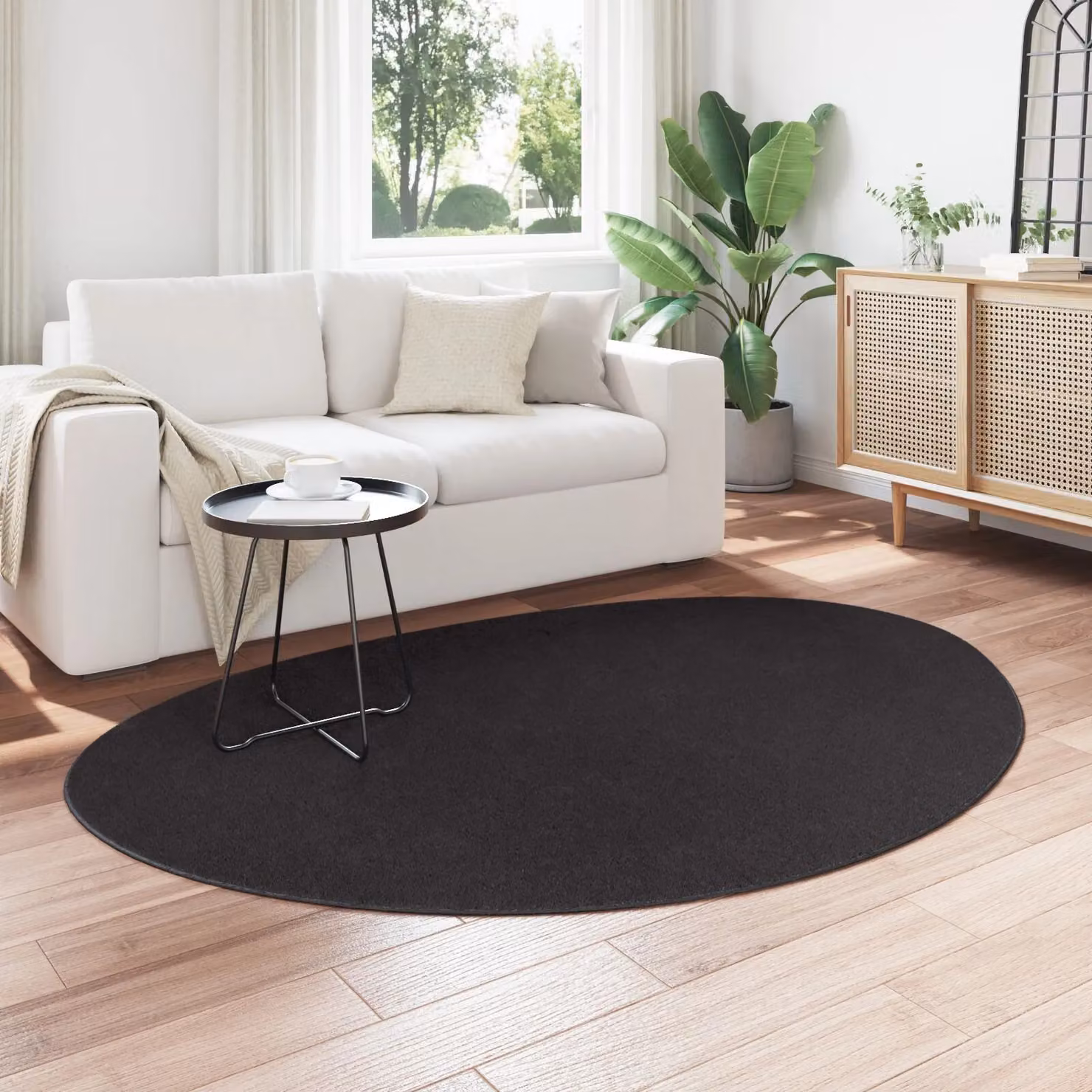 Berkfield Home HUARTE Short Pile Soft and Washable Modern Rug, Black, W: 140 cm x D: 200 cm – 3