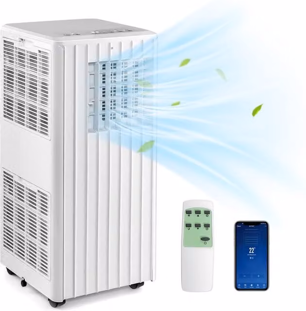 Costway 9000 BTU Smart Portable Monobloc Air Conditioner with App and Remote Control, White