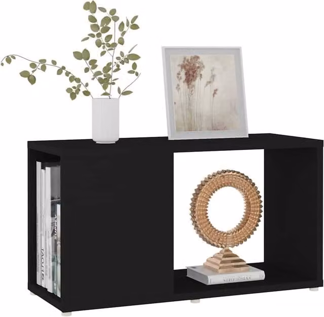 Berkfield Home Modern Black Matt TV Cabinet in MDF, W/D/H: 60 x 24 x 32 cm