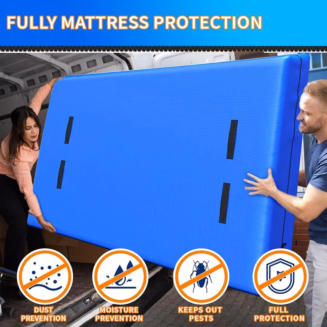 SPETLEK Waterproof Mattress Bag with Zipper and Moving Handles in Blue – 5