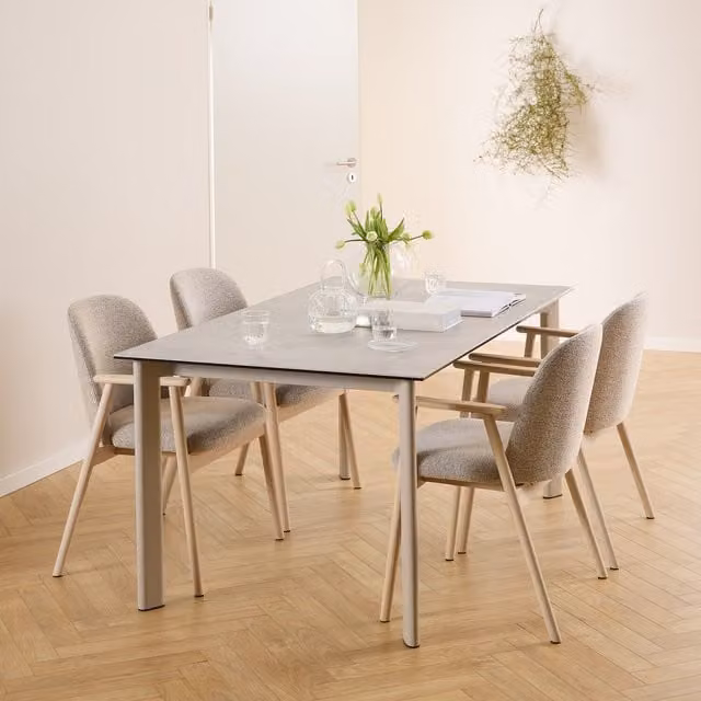 Furniture To Go Palermo Rectangular Ceramic Dining Table in Grey