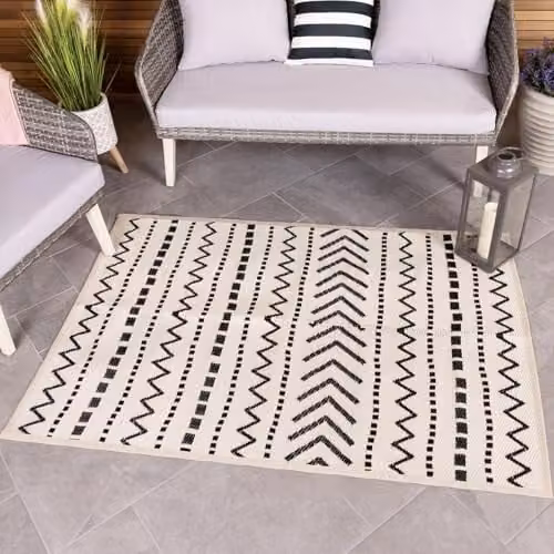 Charles Bentley Moroccan Woven Indoor/Outdoor Rug, Beige, W/D: 120 x 170 cm – 1