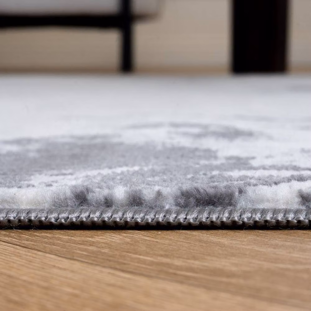 THE RUGS Elaris Stain Resistant Marble Grey Living Room Area Rug, W: 200 cm, D: 290 cm – 3