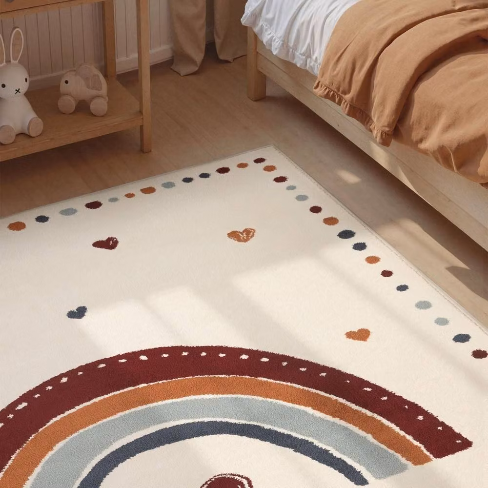THE RUGS Adventures Kids Luvy Round Rug, Cream and Multicolour, Diameter: 160 cm – 2
