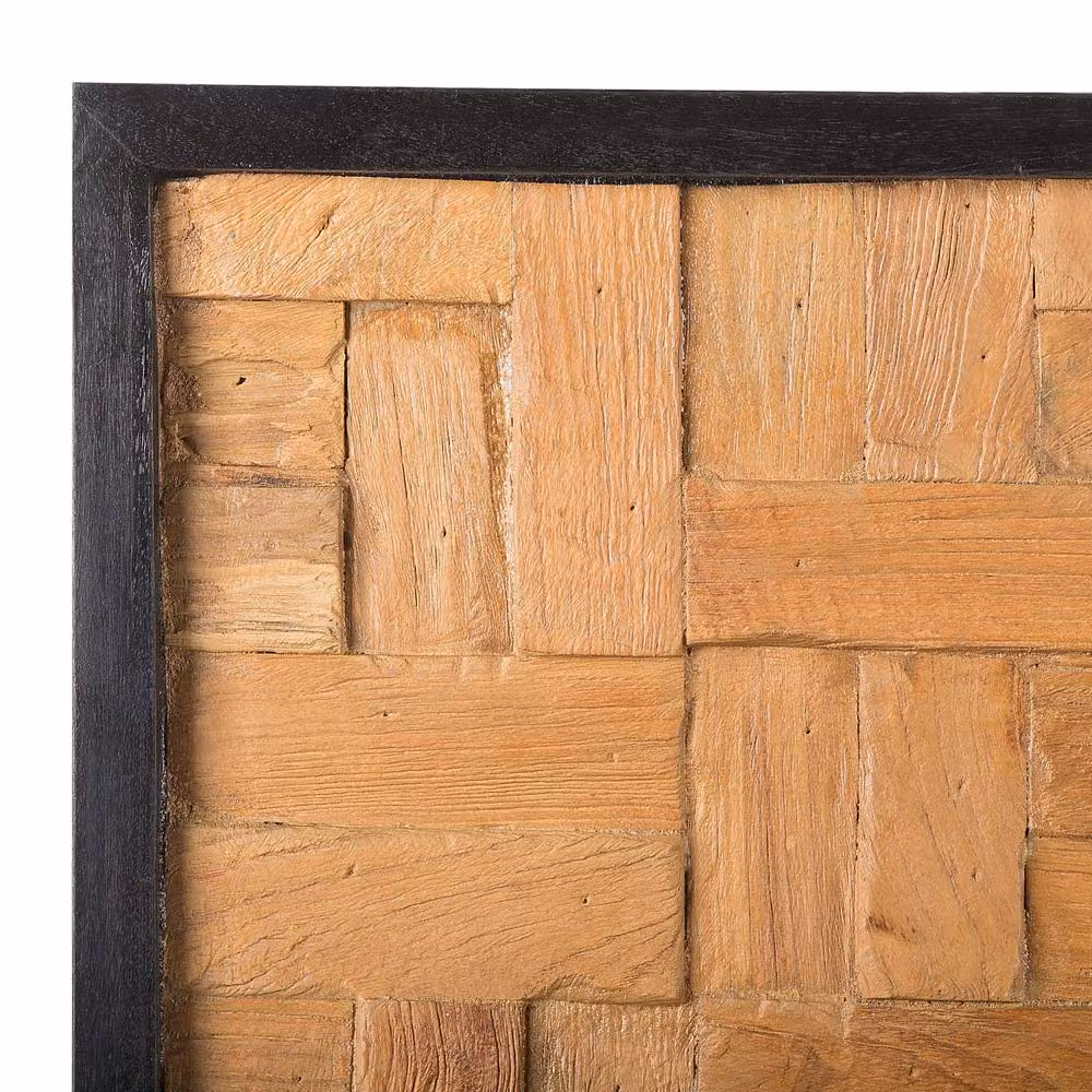 Wyld and Coco Geometric Reclaimed Teak Wall Decor, Brown, W: 40 cm, H: 100 cm – 3