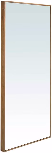 Angel Cerda Modern Rectangular Walnut Veneer Wall Mirror, Brown, W: 88 cm, H: 200 cm
