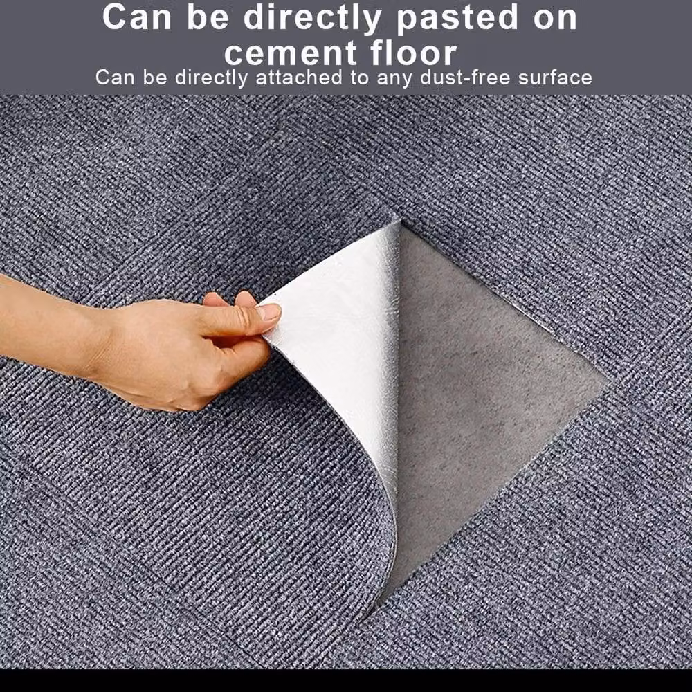 Kelvenix 20 Pack DIY Self Adhesive Carpet Tiles in Grey, W/D/H: 50 x 50 x 0.5 cm – 3