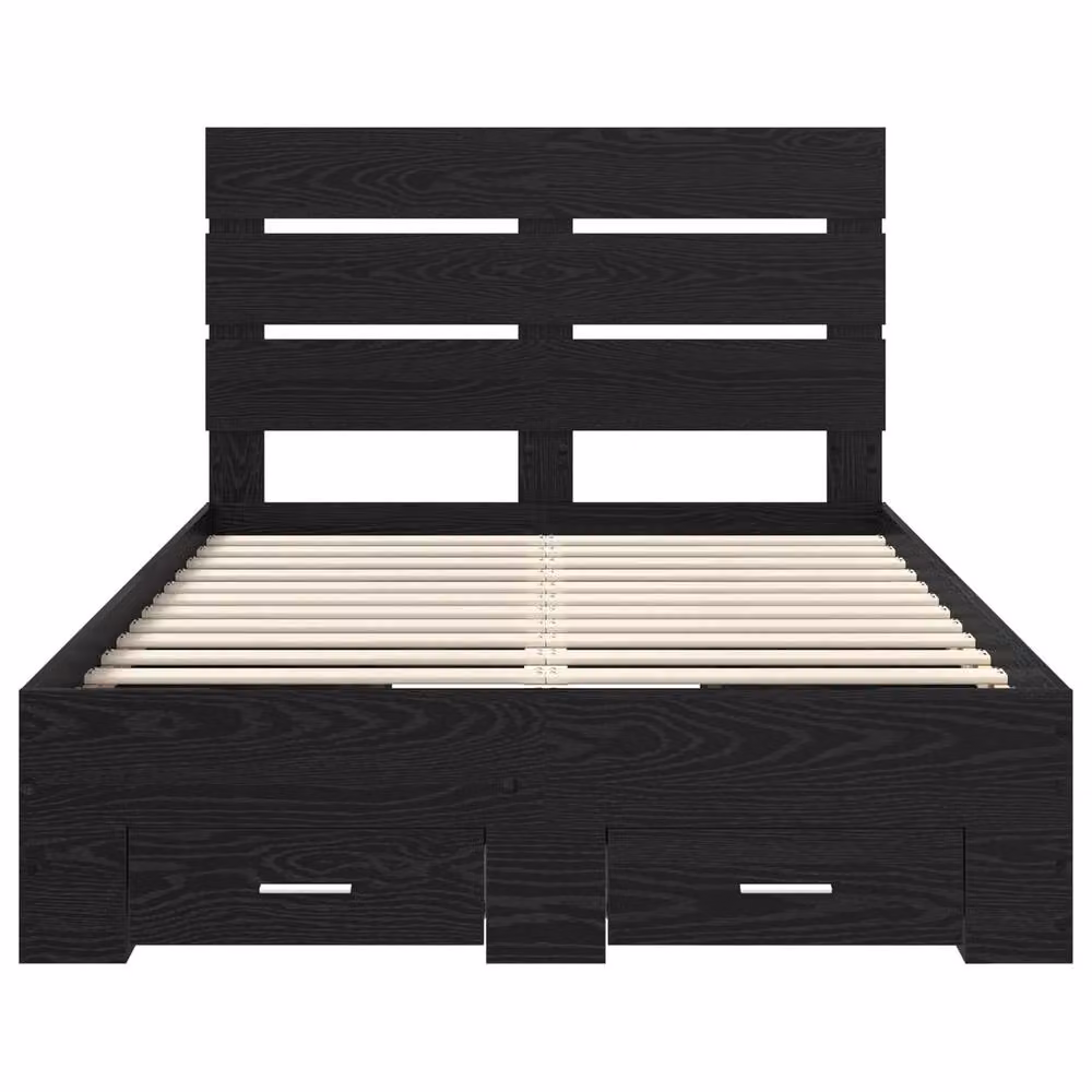 Berkfield Home Modern Bed Frame with Drawers in Black Oak, Engineered Wood, W: 120 cm, L: 190 cm – 3