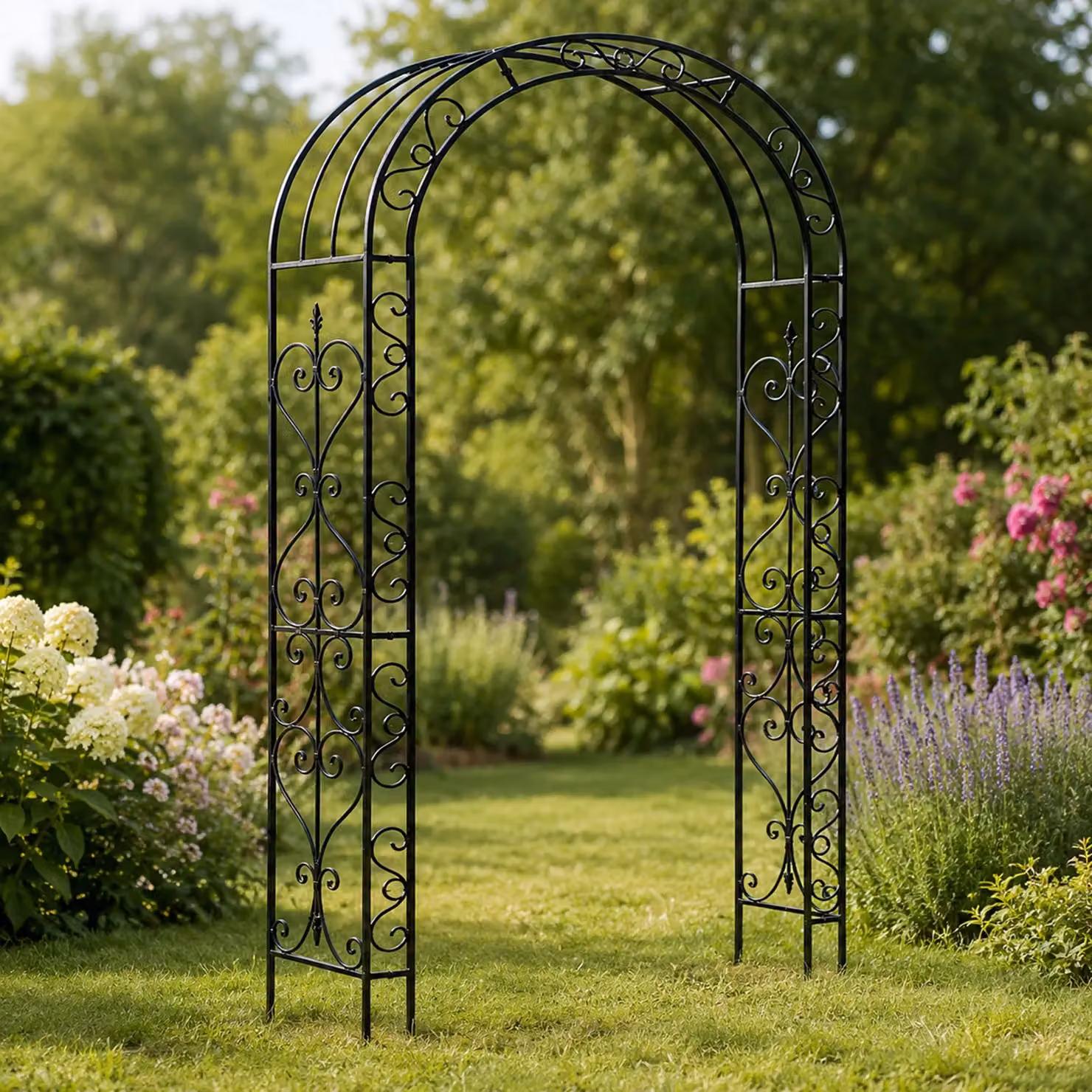 Gr8 Garden Loire Metal Rose Arbour and Plant Trellis Support in Black – 2